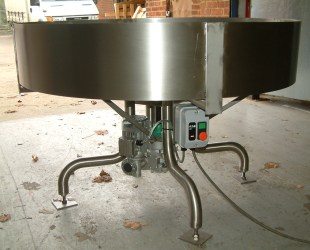 side view of standard stainless steel rotating table